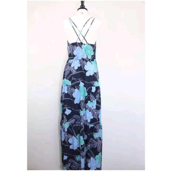Ann Taylor LOFT Maxi Dress Floral Long Blue Womens - Picture 3 of 8